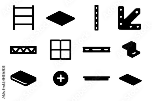 Ridge shelf stabilizer open vector vertical frame flat storage slab icon