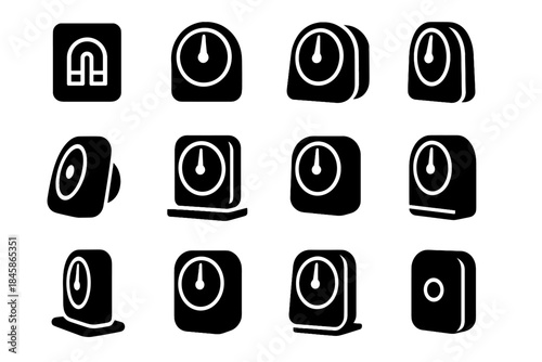 Front vector contour icons ridge arc timer slab plate base magnetic icon