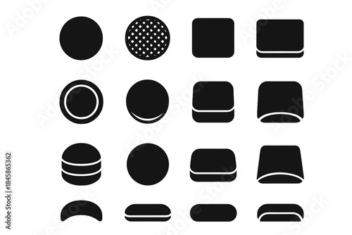 Pad bottle vector edge wide smooth contour ridge base slab thermal icon