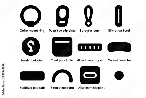 Ridge pet alignment icon slab plate gear attachment grip icons vector tile
