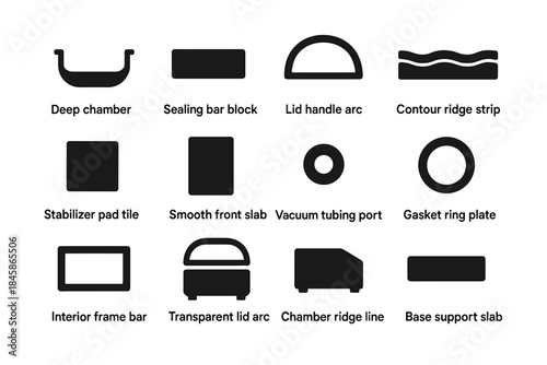 Vector smooth slab line chamber vacuum contour icon bar tubing deep