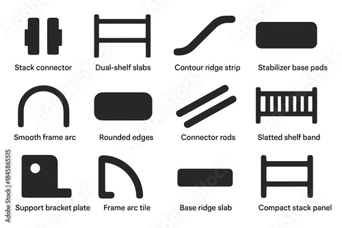 Shoe icon pads tabs base vector stackable rack bracket shelf arc support