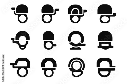 Support tile striker frame bells cavity mini bike acoustic vector icon slab