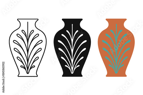Minimalist Vase Designs. Minimalist vase design featuring symmetrical slip trails inspired by natural growth, first in line style