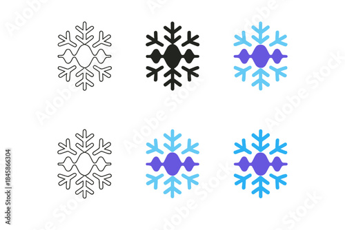 Supersolid Quantum Emblem. Scientific emblem combining snowflake symmetry with quantum wave pattern to symbolize ultra-cold
