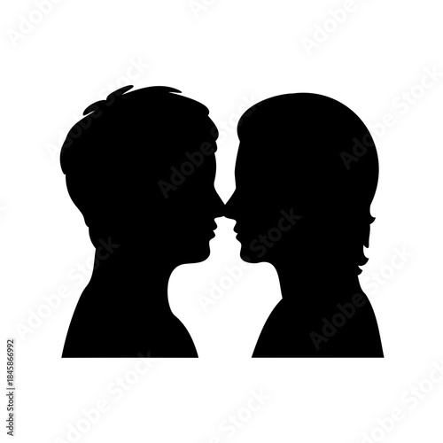 A tender moment between two people captured in silhouette, symbolizing connection and affection