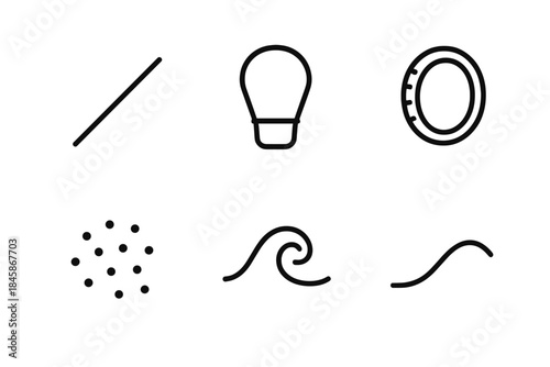 Basket Ride Icons. Line vector icons of Basket Ride Ascent: ascent line, basket arc, cycle trace, tiny grain, ripple curl, hill