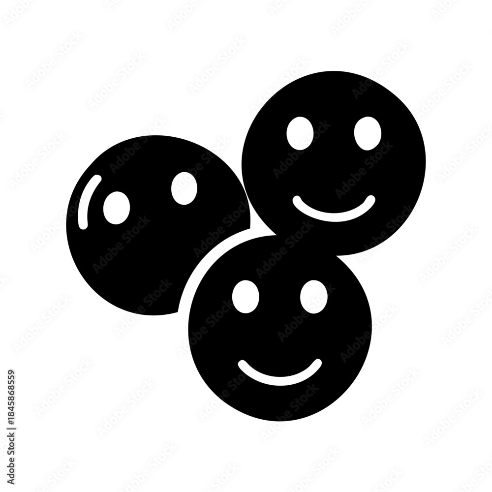 Fototapeta premium A collection of face icons depicting various expressions and social interaction