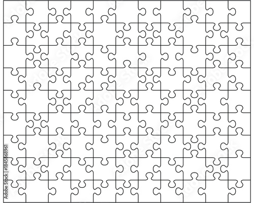 Illustration of white puzzle, separate pieces
