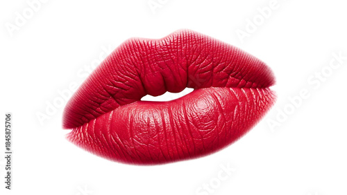 Close-up of Red Lipstick Lips