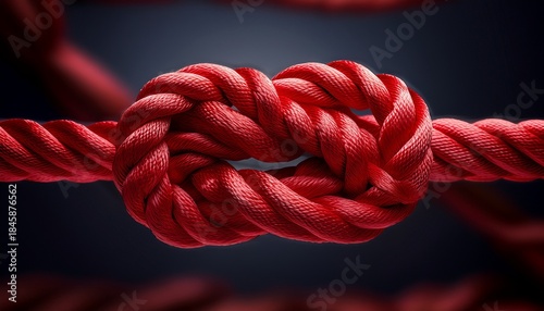 a red rope is knotted in a knot