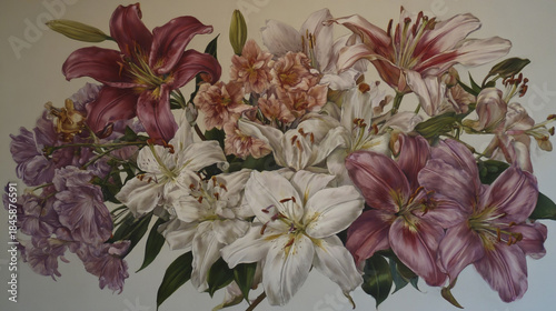 Elegant wedding invitation card background vector. Minimal hand painted Lilac botanical flowers texture template background. Design for wedding, vip cover, poster, rsvp moderncard.Valentine's Day