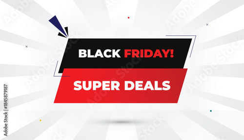 black friday super deals editable eps format web banner vector art illustration template design red gray black gradient shapes bold font white gray gradient abstract illustration sunshine business
