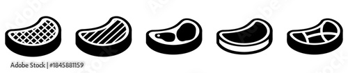 Steak icons set