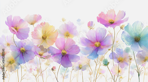 watercolor painting of Elegant wedding invitation card background vector. Minimal hand painted watercolor botanical flowers texture template background. Design for wedding, vip cover, poster, rsvp