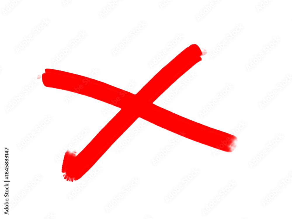 Obraz premium Bold red X marked on black background for clear rejection