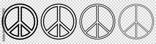 Set of outline peace icons