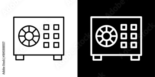 Safe deposit icon representing secure storage, valuables protection, asset safety, and trusted financial security services.