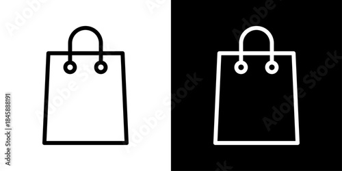 Shopping bag icon representing retail purchases, ecommerce shopping, product carrying, and consumer buying activity.