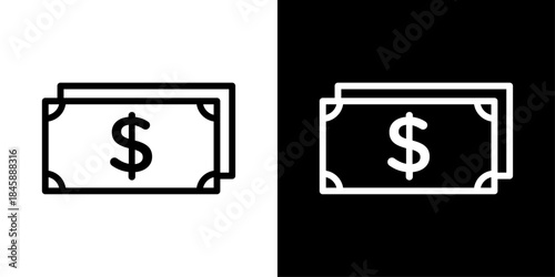 Cash icon representing physical money, payments, currency exchange, and offline financial transactions.