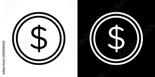 Dollar symbol icon representing currency, money, pricing, financial transactions, and economic value.