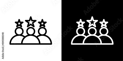 Customer review icon representing ratings, feedback, testimonials, and user opinions for products and services.