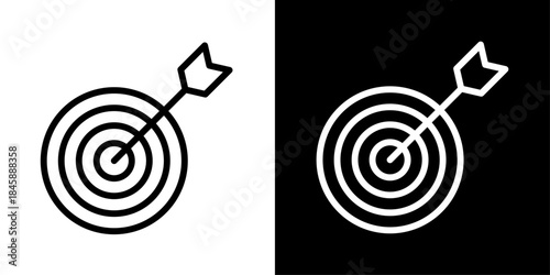 Goal icon representing targets, objectives, achievement planning, focus, and successful completion of tasks.