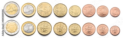 euro and cent coin currency set collection isolated on white background european union bulgarian lev and stotinki Bulgaria 2026