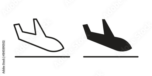 Arrival icon Collection for mobile and web apps. Editable stroke line and glyph icons.