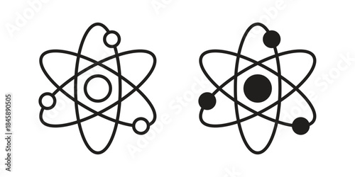 Atom icon Collection for mobile and web apps. Editable stroke line and glyph icons.