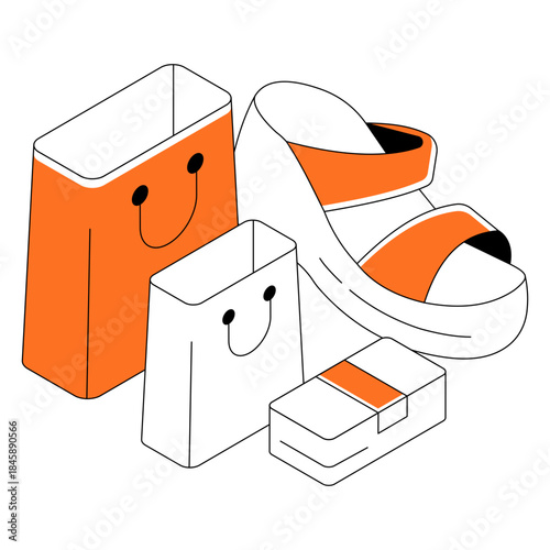 Modern design illustration of buy sandal