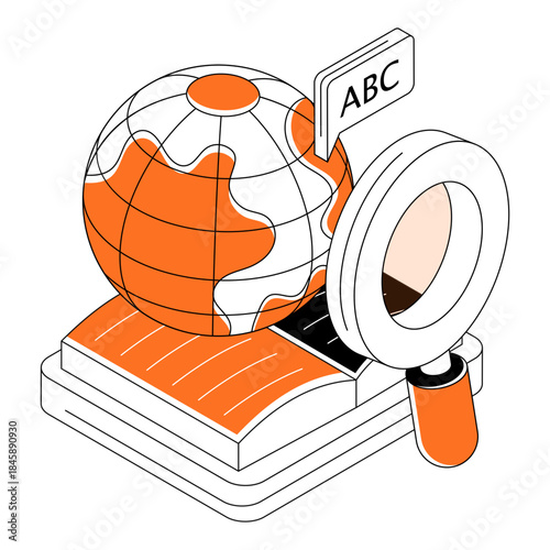 Creative design illustration of search global study