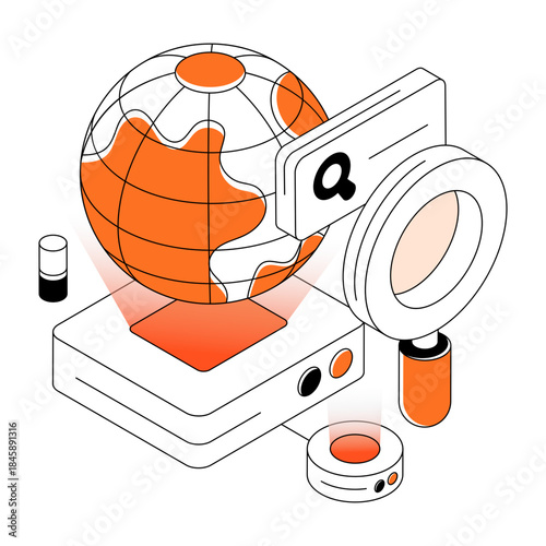 Modern design illustration of global research