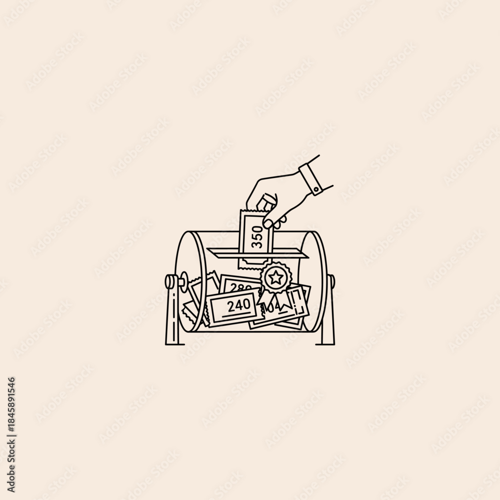 Obraz premium Raffle icon flat vector design.