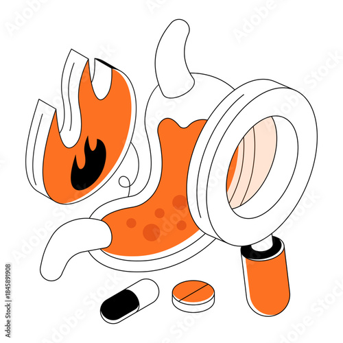 Premium download illustration of stomach diagnosis
