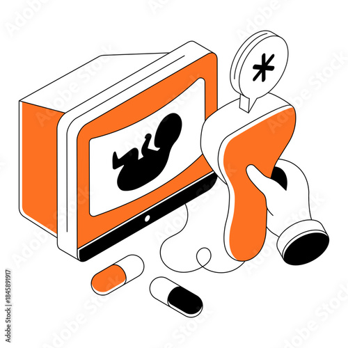 Modern design illustration of ultrasound