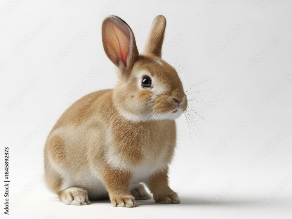 Obraz premium Curious young bunny sitting alone