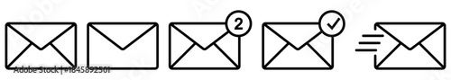 Message line icon set
