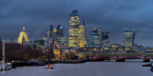 Photography UK, England, London, City skyline from Waterloo bridge 2025