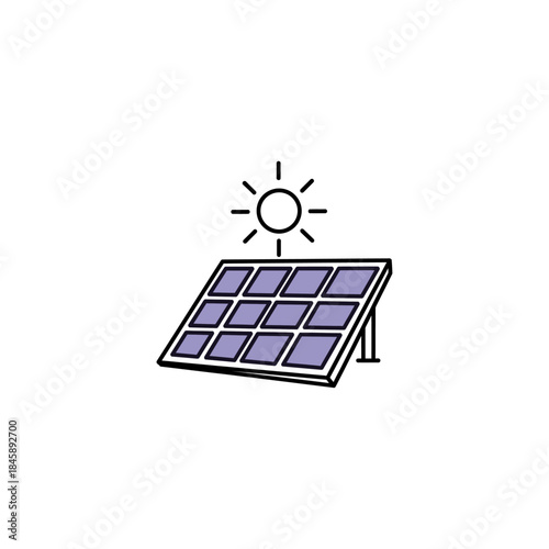 Solar panels icon flat vector design.