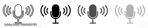 Microphone icon set