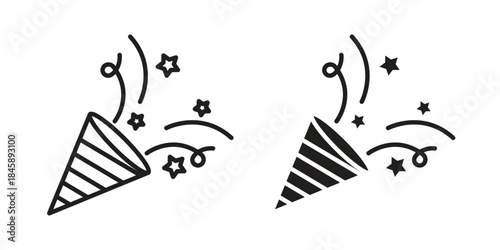 Confetti icon Collection for mobile and web apps. Editable stroke line and glyph icons.