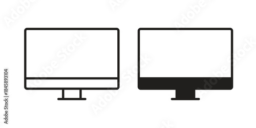 Computer screen icon Collection for mobile and web apps. Editable stroke line and glyph icons.