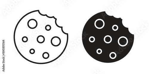 Cookie icon Collection for mobile and web apps. Editable stroke line and glyph icons.