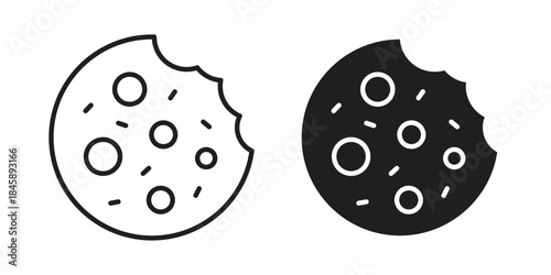 Cookie icon Collection for mobile and web apps. Editable stroke line and glyph icons.