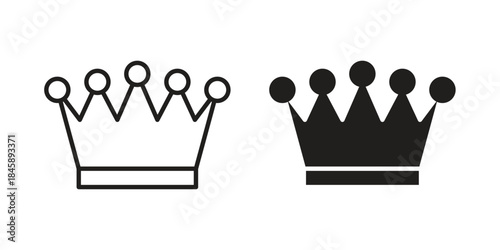 Crown icon Collection for mobile and web apps. Editable stroke line and glyph icons.
