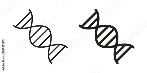DNA icon Collection for mobile and web apps. Editable stroke line and glyph icons.