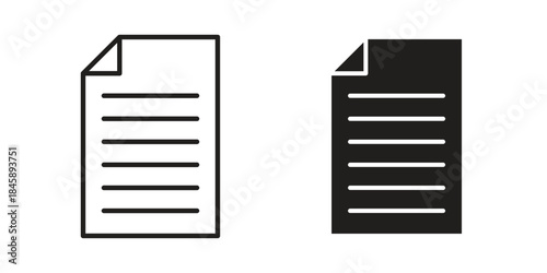 Document icon Collection for mobile and web apps. Editable stroke line and glyph icons.