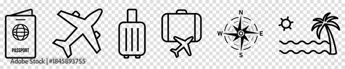 Travel line icons