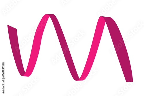 Pink flat ribbons isolated on white background. Ribbon banner vector illustration. Holiday lace.